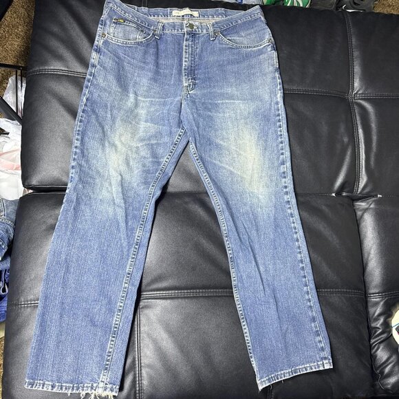 Lee Men's Straight Leg Jeans Blue Denim Light Wash Regular Fit 5-Pockets - Picture 1 of 16